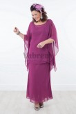 New arrival Purple chiffon Mother of the bride dresses outfit with hand Crystal mps-020