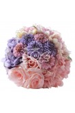 2021 Pink and Grape Home Garden Party bride holding flowers