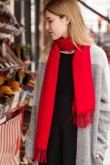 2019 Popular Red Basulan Wool Woman's Scarf shawl with Tassels