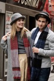 2019 Burgundy Popular Fashion Basulan Wool Plaid Couples Scarves 