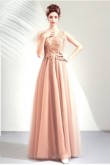 2020 Empire Floor-Length Blushing Pink Prom Dresses TSJY-083