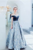 2020 A-line Floor-Length Prom Dresses Dark blue Sweetheart  Evening Dresses TSJY-118