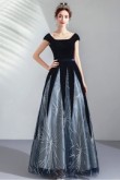 2020 Fashion Dark Blue Evening Dresses Empire Scoop Prom Dresses TSJY-110