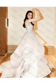 2020 Fashion Multilayer gowns Ivory Tiered beach wedding Dresses TSJY-085-1