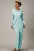 2020 Spring Jade Blue Chiffon mother of the bride pants suits mps-266