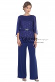 2PC Modern Royal Blue Lace Women's Pants suits,Trajes de pantalón de mujer mps-582-4