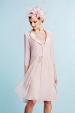 2PC Women's Outfits Light pink Knee-length Mother of The Bride Dress With Jacket mps-389