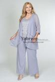3PC Customized Plus Size Grape Women's Pantsuit, Tailleur-pantalon de mère mps-541-2