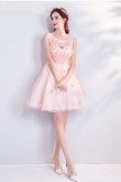 Above Knee Homecoming Dresses Pink Party dresses TSJY-066