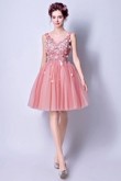 Appliques pink Homecoming Dresses A-line prom dresses TSJY-060