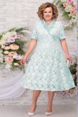 Aqua Lace Mother of the Groom Dresses Mid-Calf Plus Size Green Women's Dress mps-465-2
