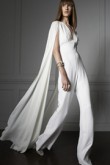 Modern bridal  white chiffon jumpsuit Wedding dress with cape so-104