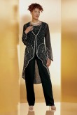 Black Beaded Trousers outfit Mother of the bride Pant Suit mps-422