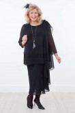 Black Plus size Chiffon mother of the bride dresses with shawl mps-034