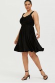 Black Plus Size Women's Dresses, Chiffon Knee-Length Summer Dresses mps-411