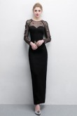 Black Sheath Prom dresses With Crystal Fashion Mesh Fabric so-014