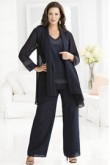 Black 3 piece Loose mother of the dress pant suits mps-195