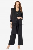 Black Three Piece Mother of the Bride Pant Suits with Sequins mps-730-2