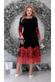 Black Velvet & Red lace Women's Dresses,Vestidos de mujer mps-556-1