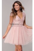 Blush Lace Homecoming Dresses,A-line Short Dresses,Robes de bal,Vestidos De Fiesta sd-067-1