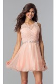 Blushing Pink Flare Homecoming Party Dress,Graduation Dresses with Glass Drill Belt sd-022-2