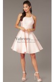Blushing Pink Under $100 Cross-Tie-Back Homecoming Dress, A-line Short Party Dress sd-013-1