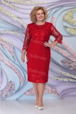 Burgundy Lace Knee-Length Mother of the Bride Dresses Plus Size Women's Dress mps-468-1