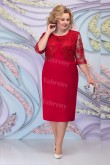 Burgundy Lace Mother of the Groom Dresses Plus Size Half Sleeves Women's Dress mps-466-1