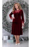 Burgundy Plus Size Velvet Women's Dress,فساتين نسائية mps-559-1