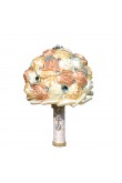 Champagne and ivory Artificial Flowers Rose for Bride Bouquet with preals