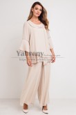 Champagne Chiffon Women's Outfit Mother of the bride Pant suits Dress mps-487