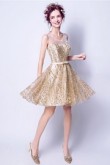 Champagne Sequined Fabrics Homecoming Dresses A-link Sexy prom Dresses TSJY-050