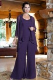 Purple mother of the bride pants suits Chiffon outfit mps-199