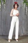 Chiffon Wedding  Jumpsuits With lace Sleeves so-111