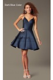 Dark Blue Semi Formal A-Line Homecoming Dresses,Spaghetti Sexy Short Dresses,Vestidos De Fiestaj sd-056-2
