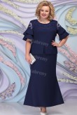 Dark Navy Ankle-Length Plus Size Mother of the bride Dresses mps-454-1