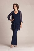Dark navy Cheap mother of the bride outfits trousers set on sale mps-223
