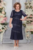 Dark Navy Lace Plus Size Women's Dresses Mermaid Mother of the Bride Dresses mps-456-2