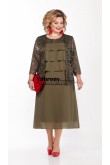 Khaki Tiered Mother of the Bried chiffon Dress with Lace Jacket mps-558