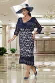 Dressy Mother of the bride dress Dark Navy lace women's Outfits mps-350