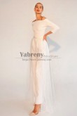 Elegant Bateau Wedding Jumpsuit with Detachable Dress,Combinaisons de mariée so-289