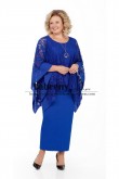 Elegant Mother of the bride dress With Lace Overlay Royal Blue Plus Size Women's Dress mps-501-2