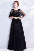 Empire A-line Evening Dresses Jewel Black Prom Dresses TSJY-107