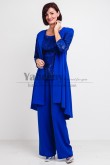 Exquisite Hand beading Mother of the bride Pants suit Trousers Royal Blue Women's outfit mps-490-1