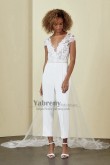 Fashion Bridal Jumpsuit with Detachable tulletrain,Combinaisons De Mariée, Monos de escarda, Weeding Guest Dresses so-325