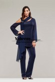 Fashion Mother of the Bride Pant Suits Dark Navy Women Outfit for Wedding Guest mps-704
