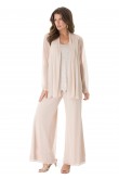 Plus size Beautiful beaded chiffon mother of the bride pant suits Wedding outfit mps-143