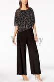 Glamorous Beaded Poncho Jumpsuit Mother of the bride pantsuit outfits mps-001