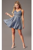 Glitter-Knit Homecoming Dress with Pockets, A-line Sexy Graduation Party Dresses sd-026
