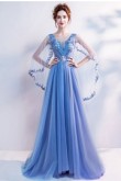 Gorgeous Beach Prom Dresses Ocean Blue Empire Party Dresses TSJY-151
